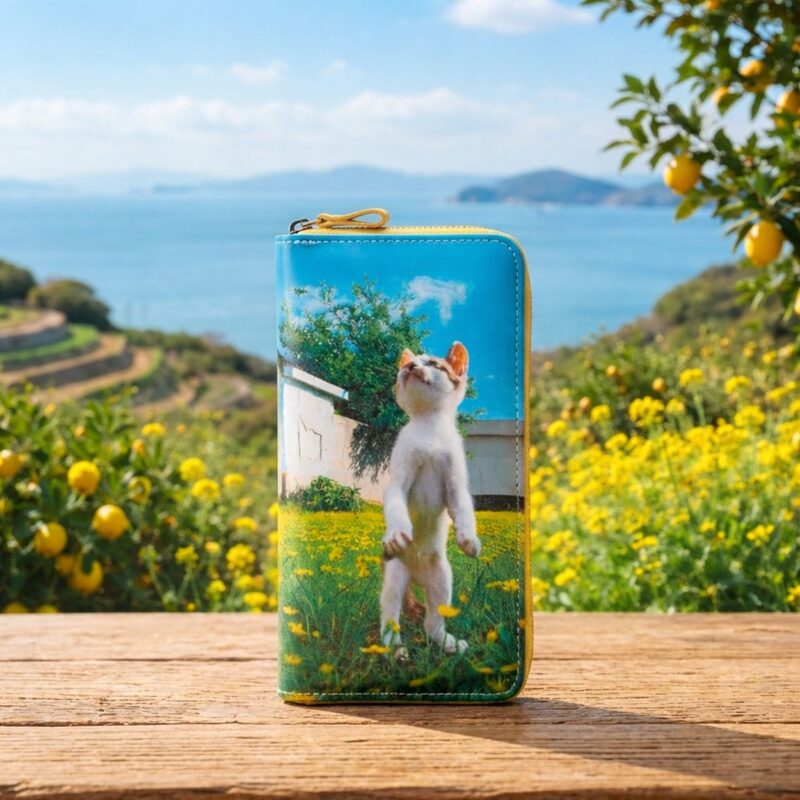 立ち猫ラウンド札入れ